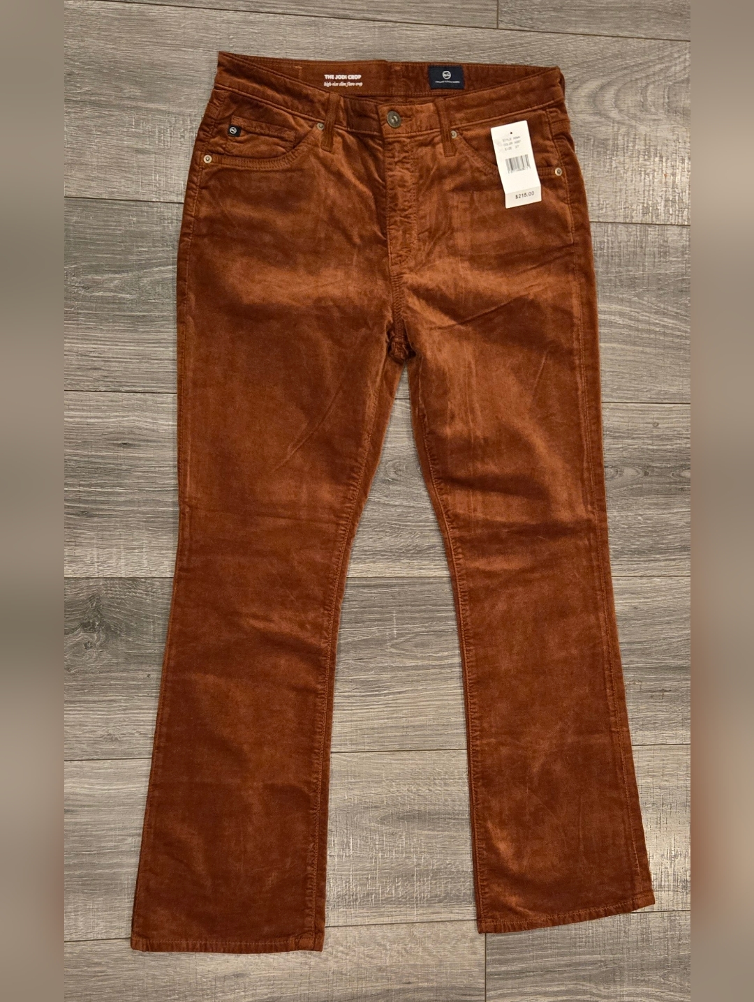 Ag Adriano Goldschmied Rust Brown Corduroy Wide Leg Jeans